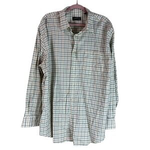 Orvis Plaid Button Down Shirt Long Sleeve Collared Casual XXL 2XL White‎ Classic